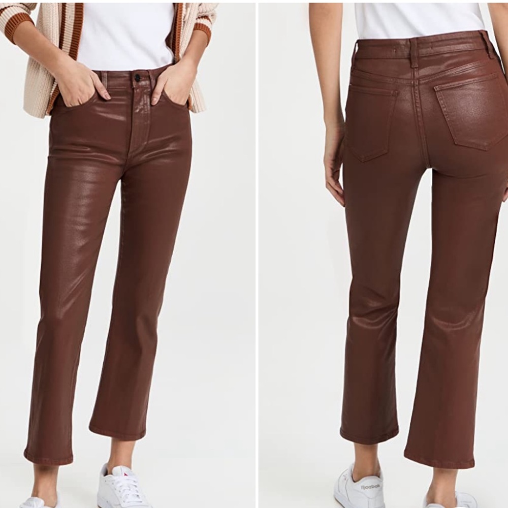Joe’s The Callie Brown Wax Coated Crop Jeans